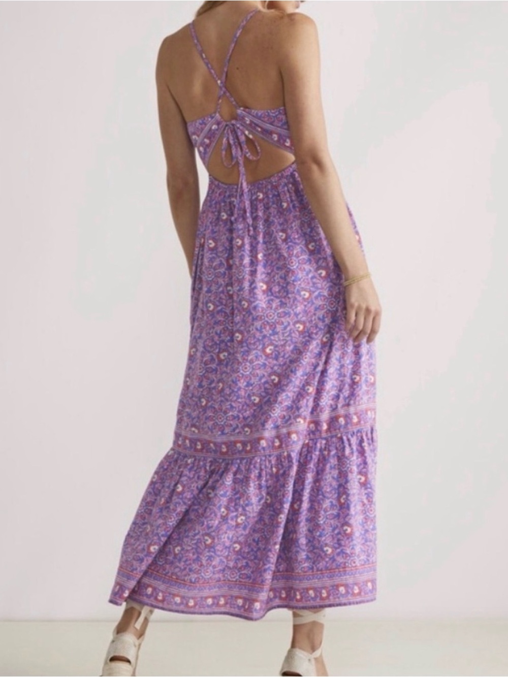 Vineyard Vines Katama Tile Sconset Maxi Dress Amethyst Small Dress Strappy